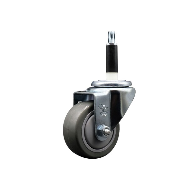 3'' SS Gray Poly Wheel Swivel 7/8'' Expanding Stem Caster